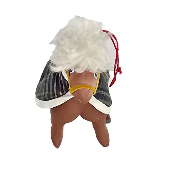 Vintage Handmade Horse Yarn Mane Tail Toy Figure Vinyl Plush Stuffed Animal - Picture 2 of 8